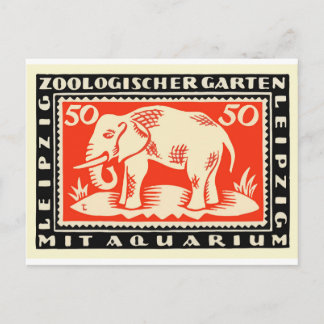 1919 Deutschland Leipzig Zoo Notgeld Banknote Postkarte