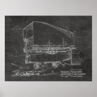 1919 Flying Car Airship Patent Art Zeichnend Print