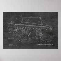 1919 Luftschiff-Flugzeug-Patent Art Zeichnend Prin