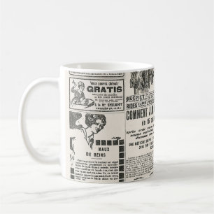 1919 Paris Fashion: Antique Newspaper Page Kaffeetasse