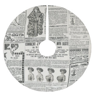 1919 Paris Fashion: Antique Newspaper Page Polyester Weihnachtsbaumdecke