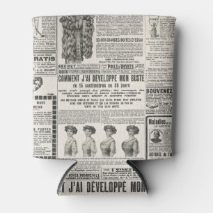 1919 Paris Mode: Antike Zeitungsseite Dosenkühler