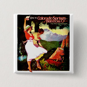 1919 Pikes Peak Colorado Plakat Button