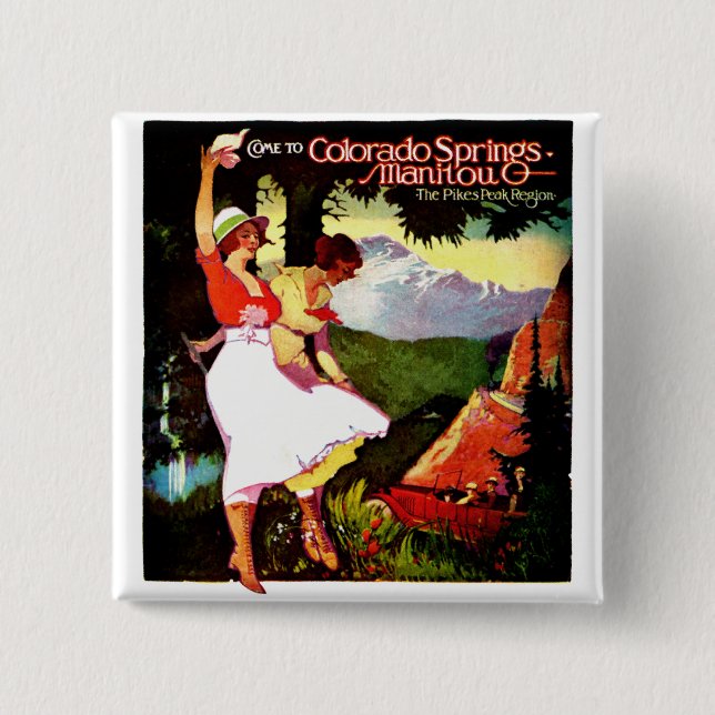 1919 Spiesse ragen Colorado-Plakat empor Button (Vorderseite)