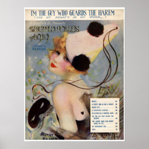 1919 Ziegfeld Follies Vintag Music Cover Album Poster