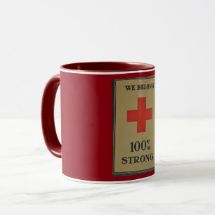 1920 1. Weltkrieg Rotes Kreuz "Wir gehören 100% st Tasse