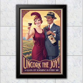 1920 Antike Ruby Harvest Weinwerbung Poster