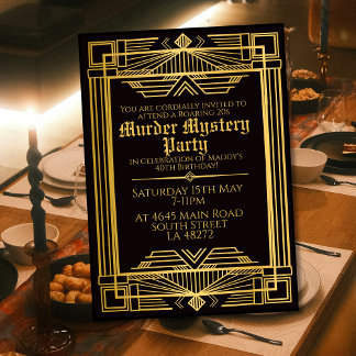 1920 Art Deko Mord Mystery Geburtstagsparty Einladung
