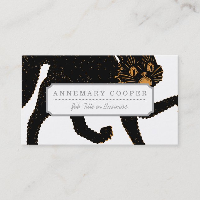 1920 beängstigende schwarze Katze Visitenkarte (Vorderseite)