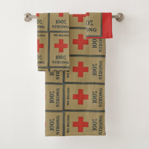 1920 Erster Weltkrieg Rotes Kreuz "Wir gehören 100 Badhandtuch Set