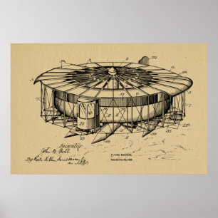 1920 Flugmaschine Flugzeug Patent Art Zeichnend Poster