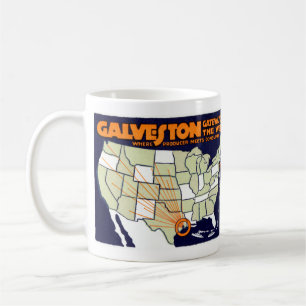 1920 Galveston Texas Plakat Tasse
