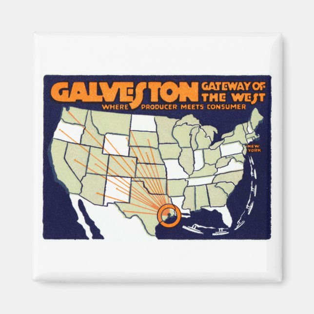 1920 Galveston Texas Poster Magnet (Vorne)