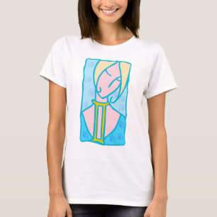 1920 Gemini Frau in blau mit Symbol T-Shirt