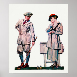 1920 Golf Aquarell Print Poster