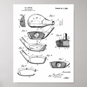 1920 Golf Club Head Design Patent Art Print Poster