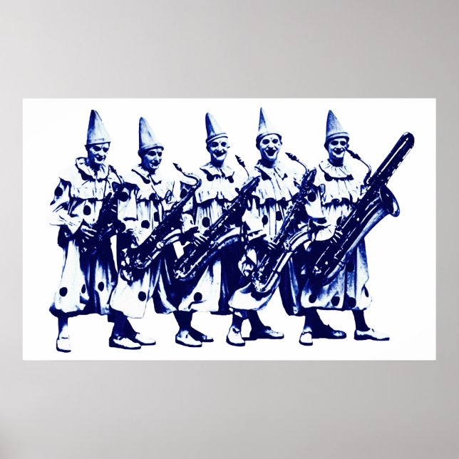1920 Jazz-Clowns, blau Poster (Vorne)