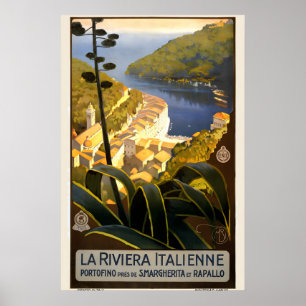 1920 La Riviera Italienne Vintage Stil Italienisch Poster