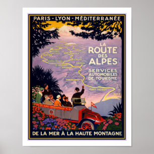 1920 La Route des Alpes Reiseplakat Poster