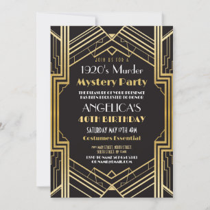 1920 Murder Mystery Party Dinner Geburtstag Einladung