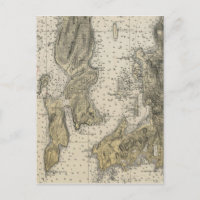 1920 Narragansett Bay Newport, RI Harbour Chart