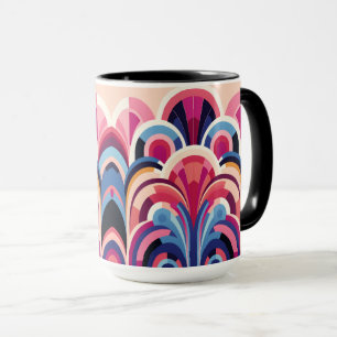 1920 Retro Art Deco Rosa, Lila, blau modern Tasse