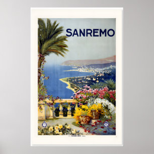 1920 San Remo Italien Vintage Reiseposter Poster