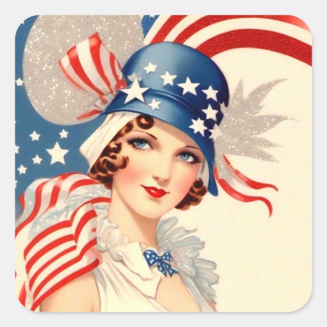 1920 Style 4 of July Patriotic Sticker (Vorderseite)