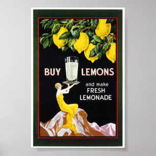 1920 Vintage Lebensmittel-Limonadenplakat Restauri Poster