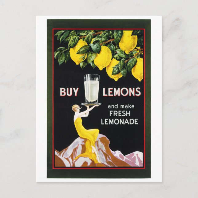 1920 Vintages Lemonade-Poster wiederhergestellt Postkarte (Vorderseite)