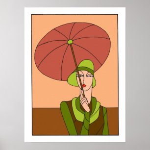 1920er 1930er Art Deko Ladys fashion, red version