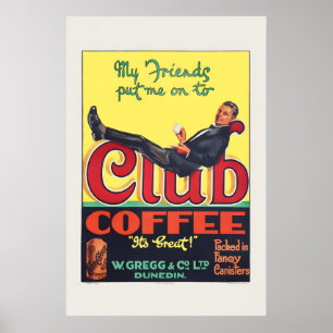 1920er Club Kaffee Vintage Style Poster Klassiker
