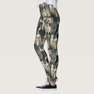 1920er Damen Mode Fotocollage, Leggings