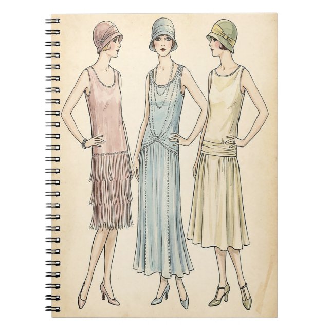 1920er Flapper Mode Journal — Art Deco Cover Notizblock (Vorderseite)
