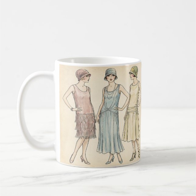 1920er Flapper-Mode — Retro Art Deco Tasse (Links)