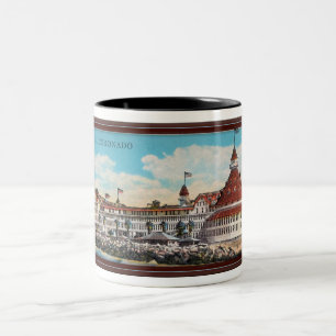 1920ER HOTEL DEL CORONADO POSTKARTE ZWEIFARBIGE TASSE