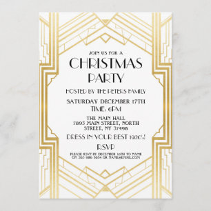 1920er Jahre Art Déco Weihnachten Einladung Gatsby