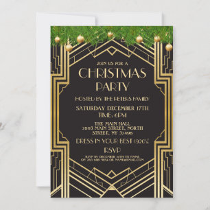 1920er Jahre Art Deco Weihnachten laden Gatsby Par Einladung