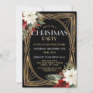 1920er Jahre Art Deco Weihnachten laden Gatsby Par Einladung