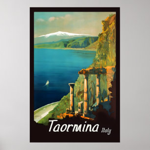 1920er Jahre Taormina Sizilien Vintage Reiseposter Poster