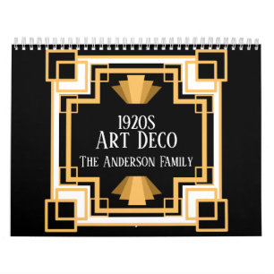 1920er Jahre Vintage Art Deco Familienfotos Kalender