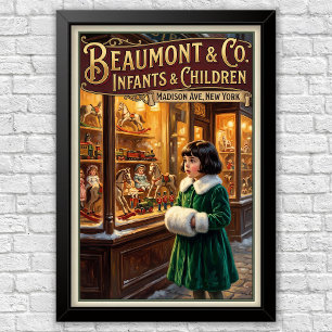 1920er Jahre Vintage Kinder Modewerbung  Poster