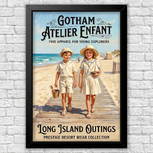 1920er Jahre Vintage Kinder Modewerbung  Poster