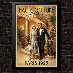 1920er Jahre Vintage Modewerbung Poster