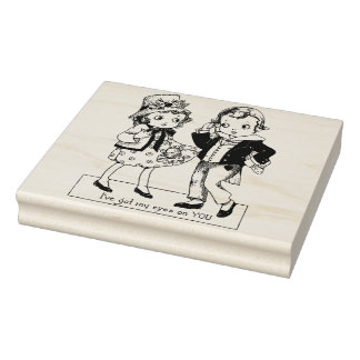 1920er Junge und Mädchen Vintage Valentinstag Kuns Gummistempel