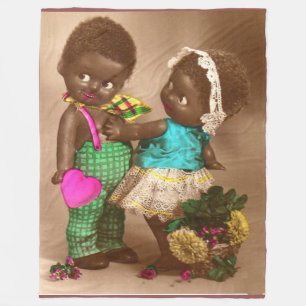 1920s Black Dolls in Love Fleecedecke