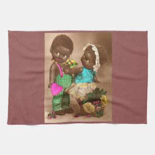 1920s Black Dolls in Love Handtuch