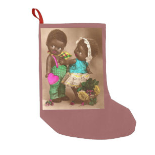 1920s Black Dolls in Love Kleiner Weihnachtsstrumpf