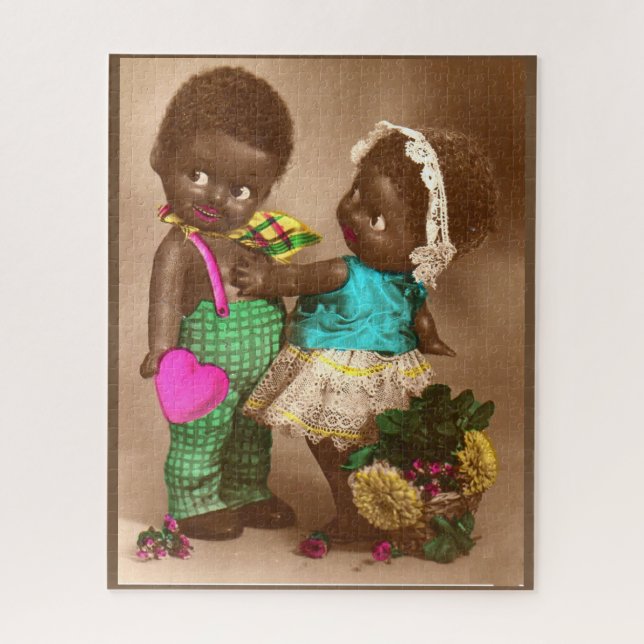 1920s Black Dolls in Love Puzzle (Vertikal)