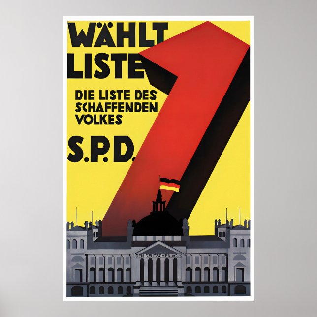 1920s German Election Poster SPD Labour Party (Vorne)